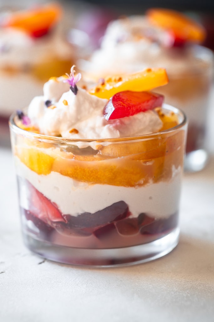 Poached Plum Coconut Cream Parfaits Le Petit Eats