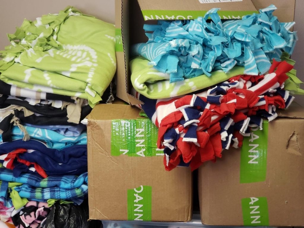 Chicago NoSew Blanket Donation Lerner and Rowe Gives Back