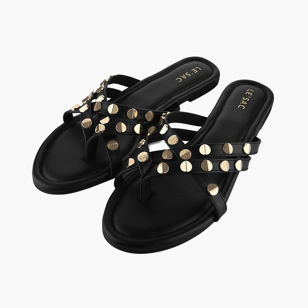 Buy Zanzibar Black Sandal For Women Vegan Shoes Lesac