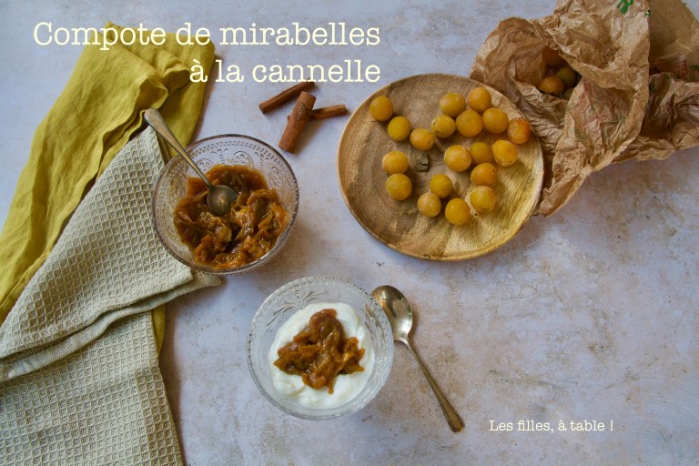 Compote de mirabelles à la cannelle Les filles, à table