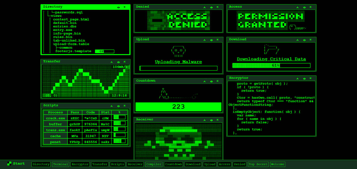 Online Hacker Simulator passez pour un Hack3r auprès de la famille en