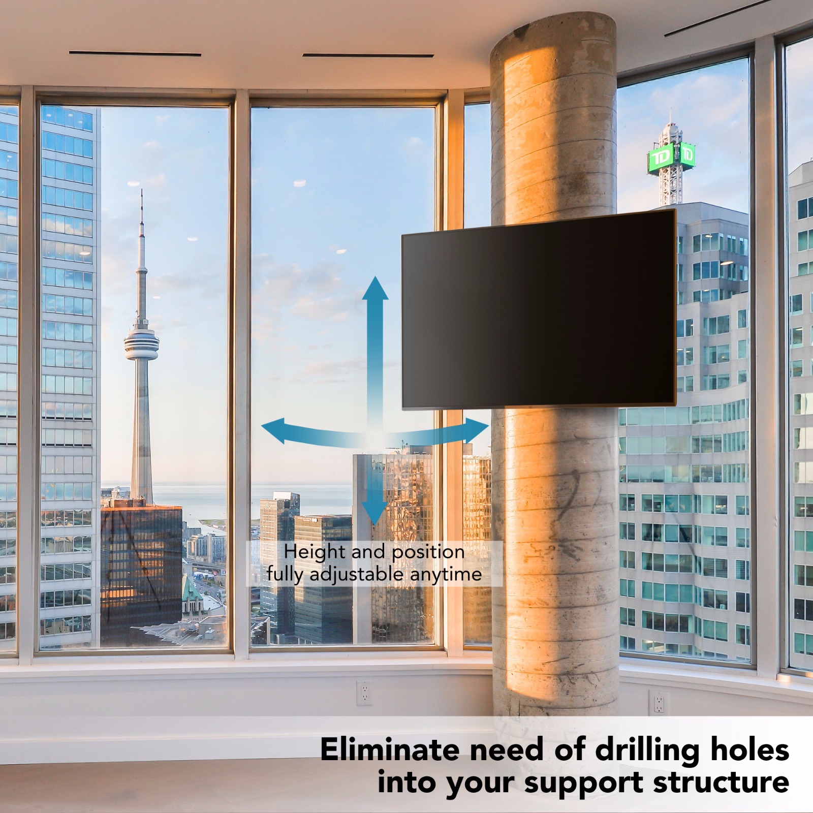 Circular Concrete Pillar/Column Mounted TV Installation