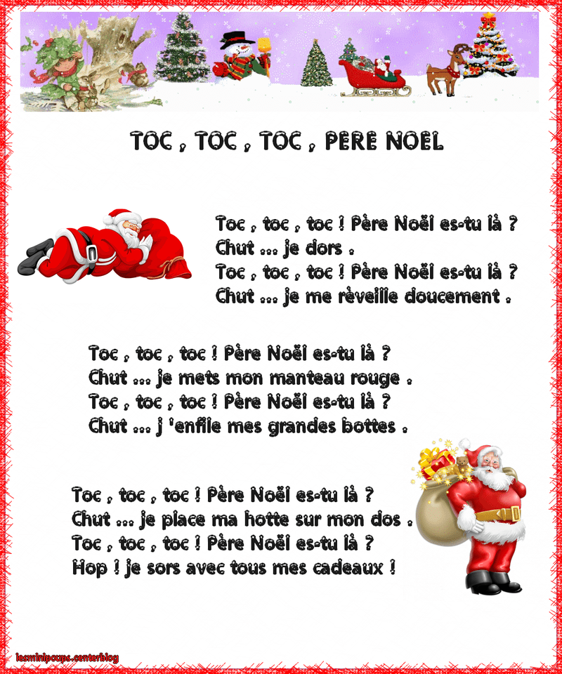 Comptine toc , toc, toc , père noël toc toc toc pere noel