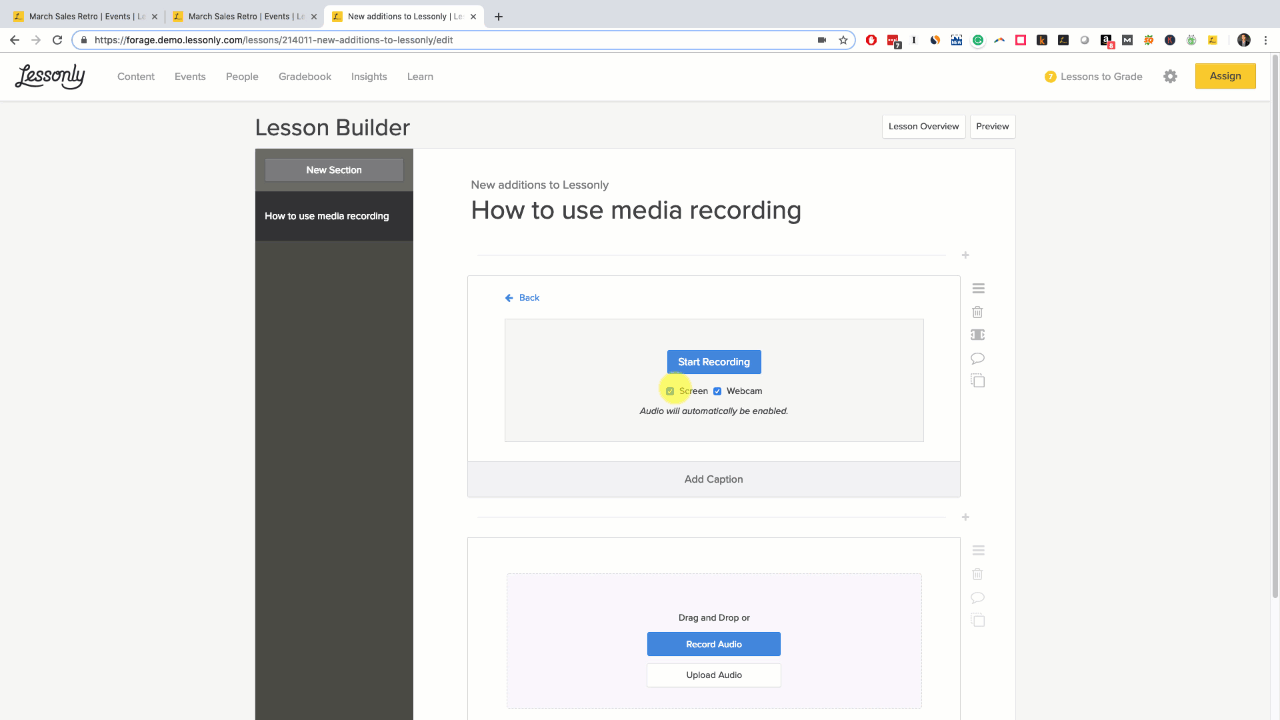 Introducing Events, Media Recording, and more… Lessonly