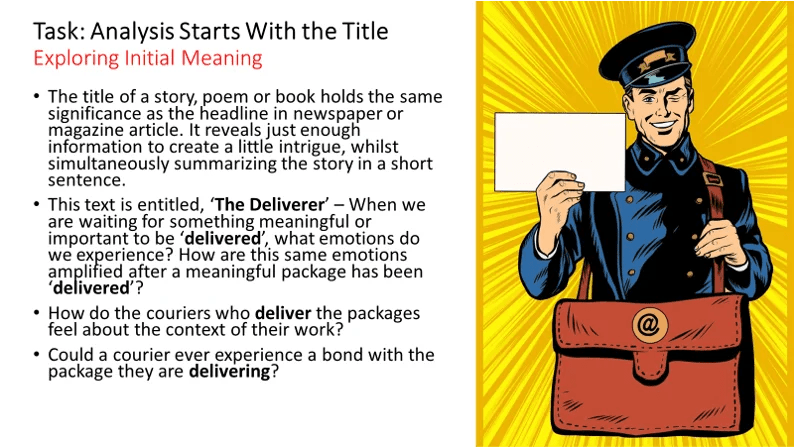 A Level Poetry ‘The Deliverer’ by Tishani Doshi Lesson