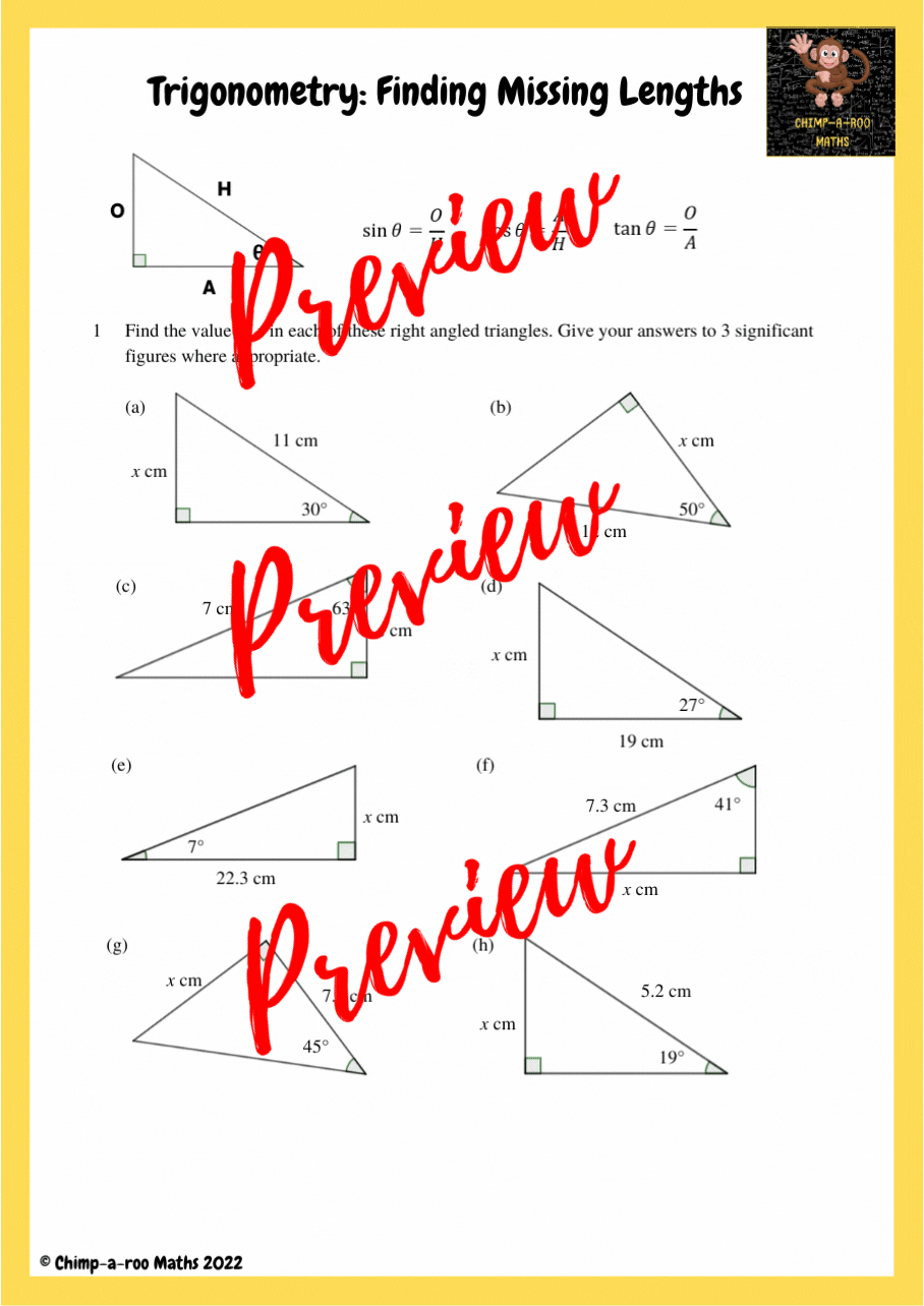 Discover Trigonometry Find Missing Lengths in RightAngled Triangles