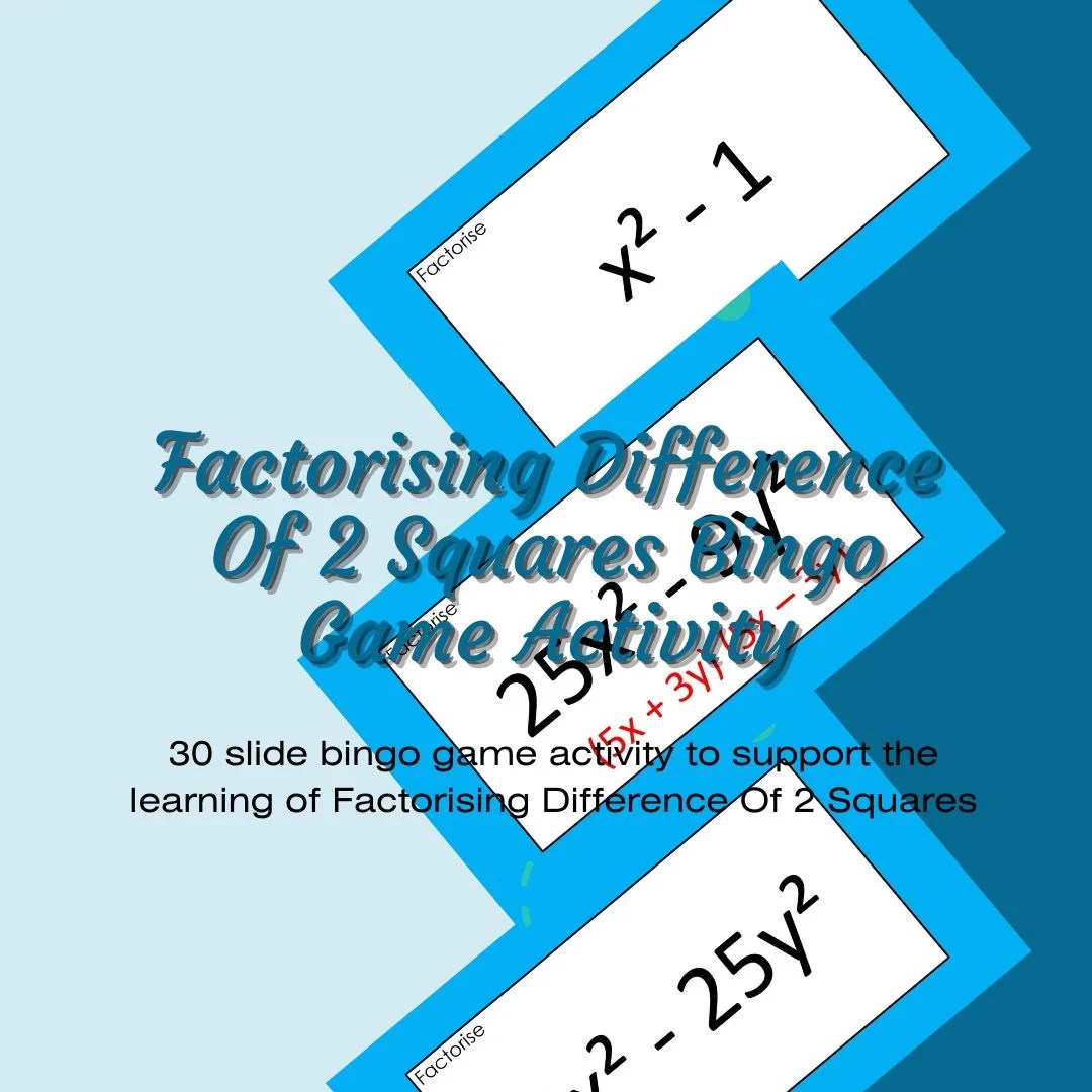 Engaging Factorising Difference Of 2 Squares Bingo Game Interactive
