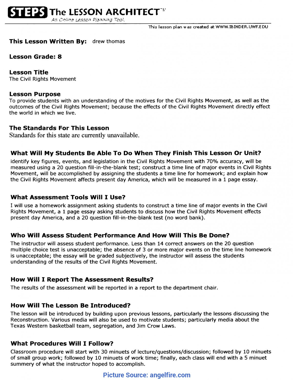 Lesson Plan Examples For Elementary School - Lesson Plans Learning