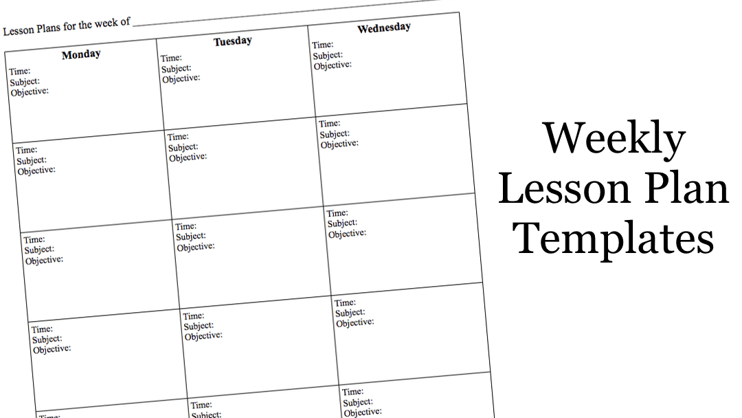 Weekly Lesson Plan Template - Lesson Plan Source