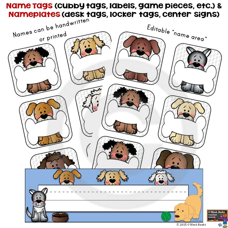 dog theme classroom decor back to school activities editable