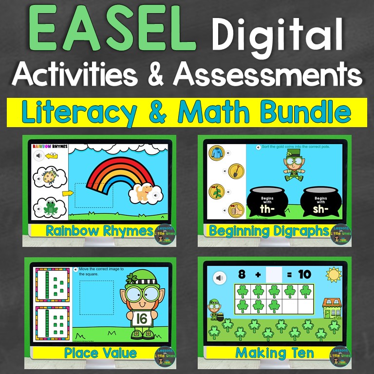 Easel Literacy Math Bundle Activity Assessment Lessons for Little