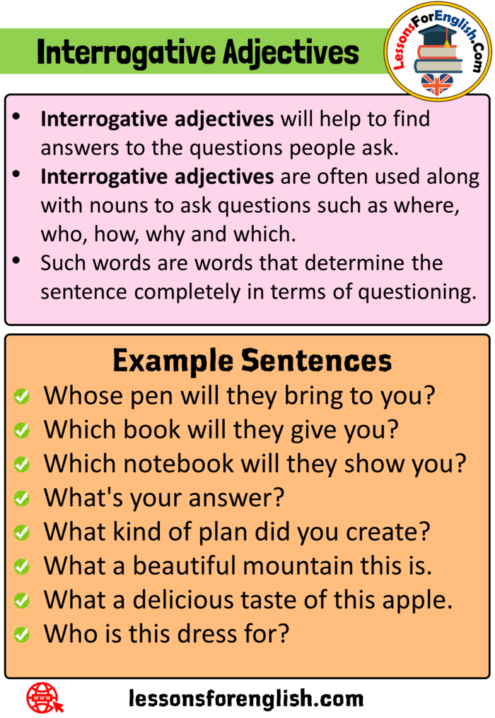 What is Interrogative Adjective? Definition and 8 Example Sentences