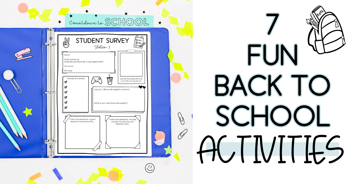 7 Fun Back to School Activities Lessons for Learning