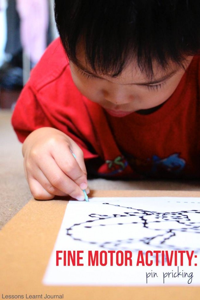 Fine Motor Skills Pin Pricking