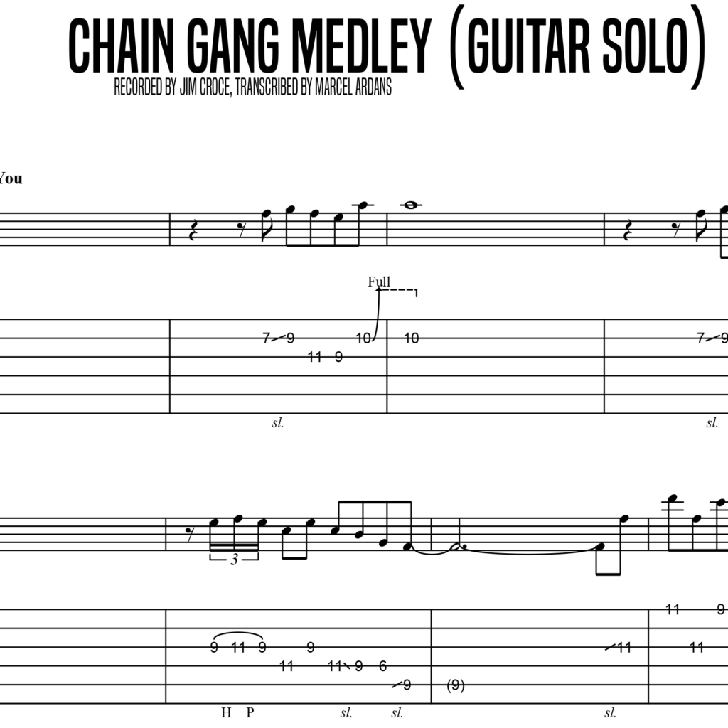 Chain Gang Medley (Guitar Solo), Jim Croce Lessons With Marcel
