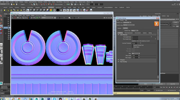 Baking Normal Maps with Turtle Render in Maya Lesterbanks