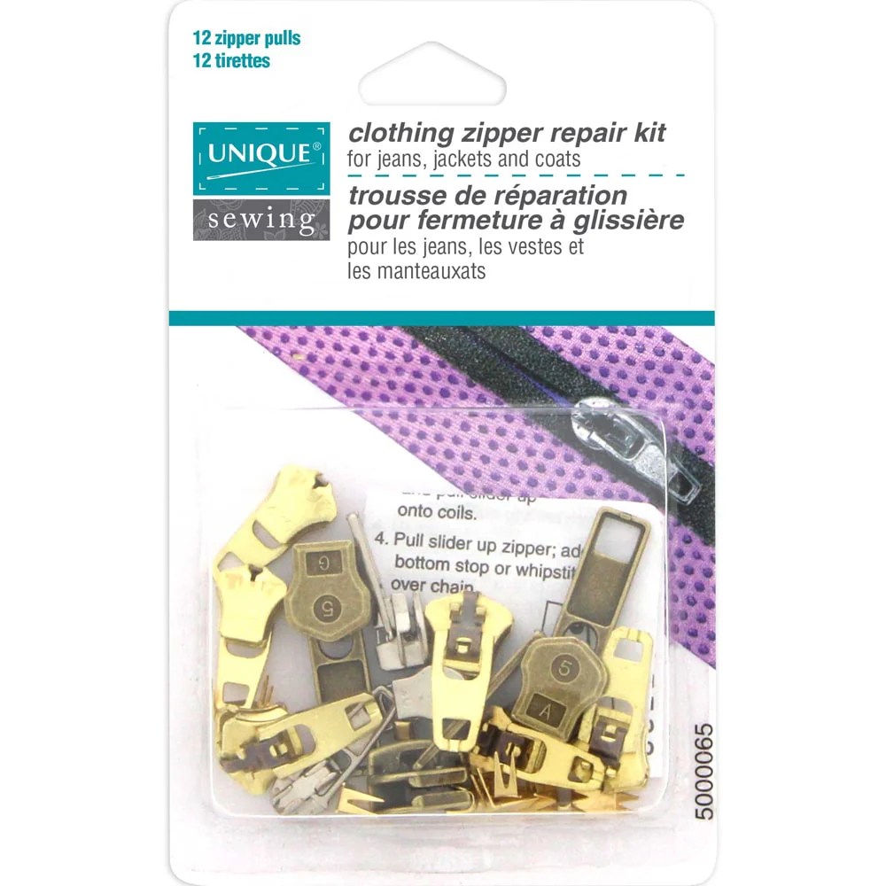 UNIQUE Clothing Zipper Repair Kit Ideal for Jeans, Jackets, and