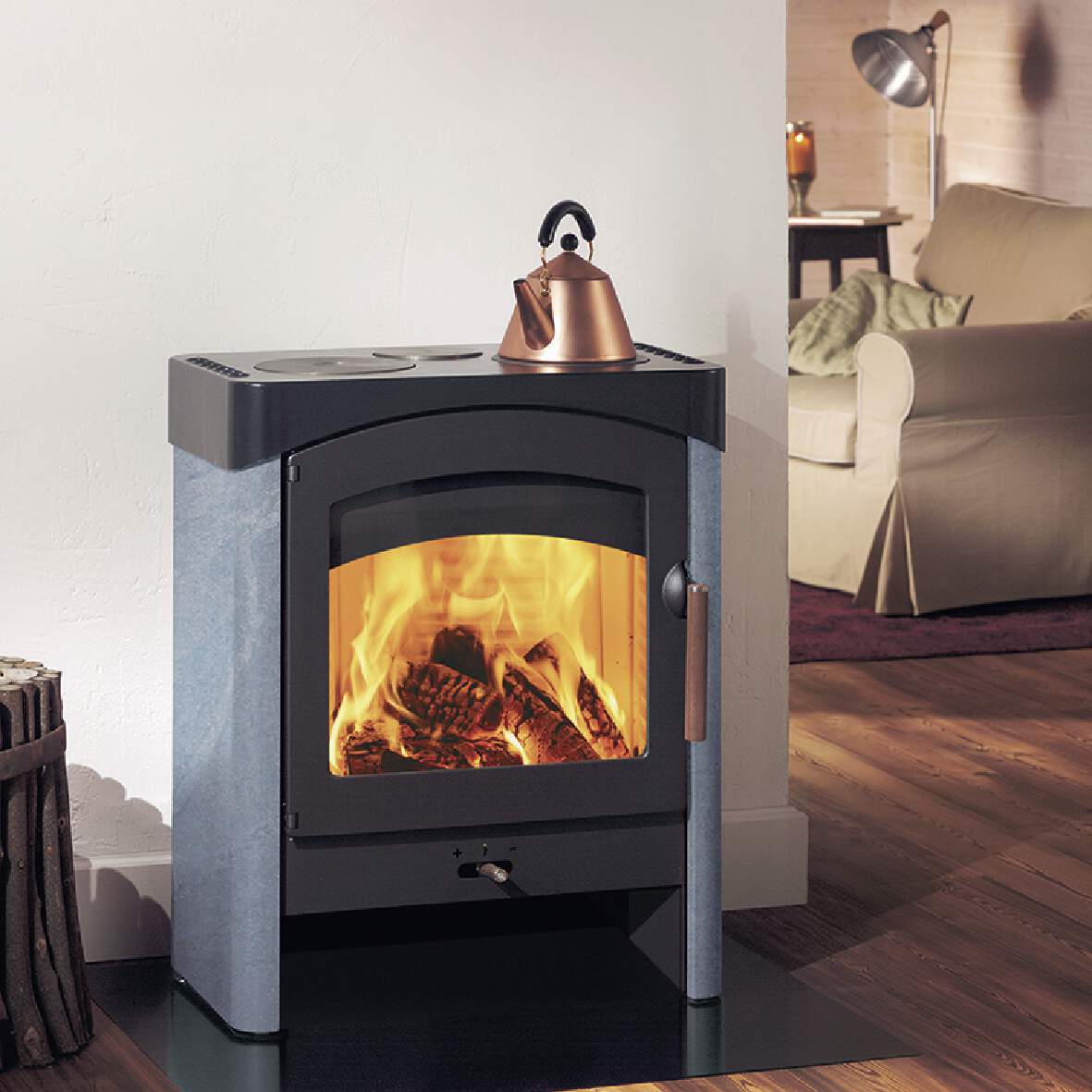 Austroflamm Kaminofen Pallas Speckstein inkl. Gußdeckel m. Kochplatten