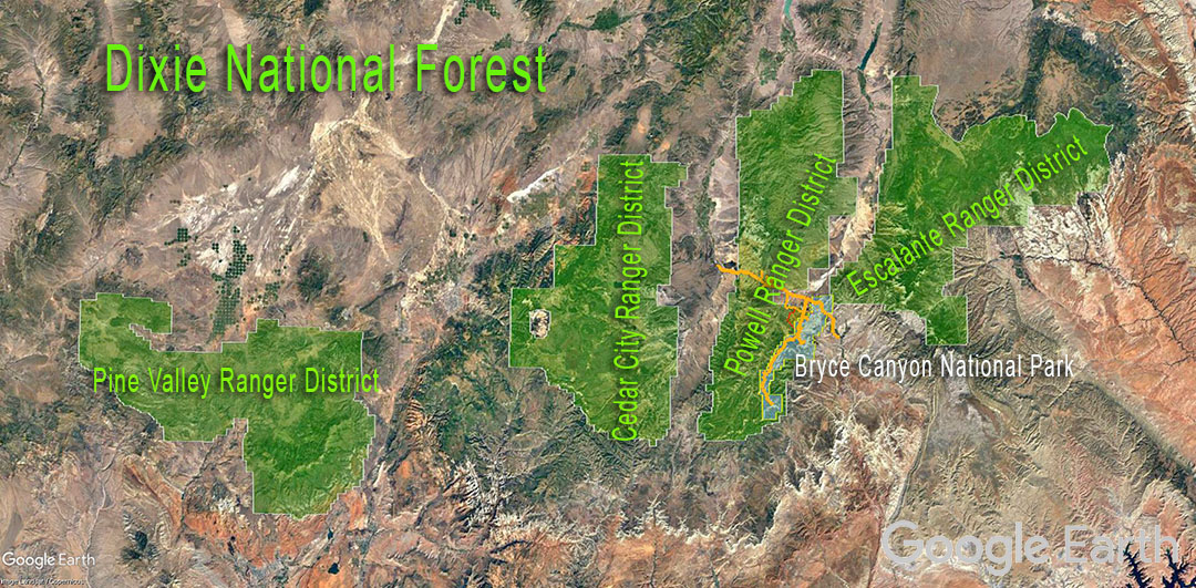 Dixie National Forest Map United States Map States District