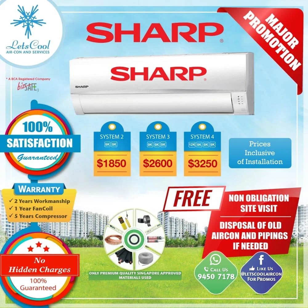 SHARP Aircon service and installation in singapore view BEST OFFERS