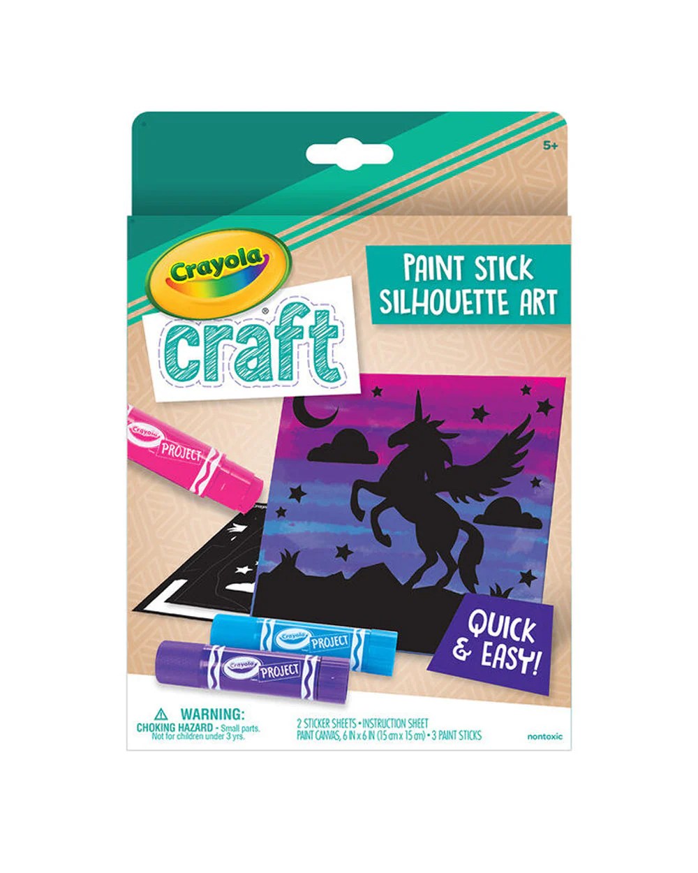 Crayola Craft Paint Stick Silhouette Art Unicorn Let's Create