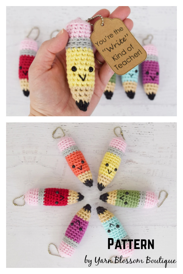 Pencil Keychain Crochet Pattern
