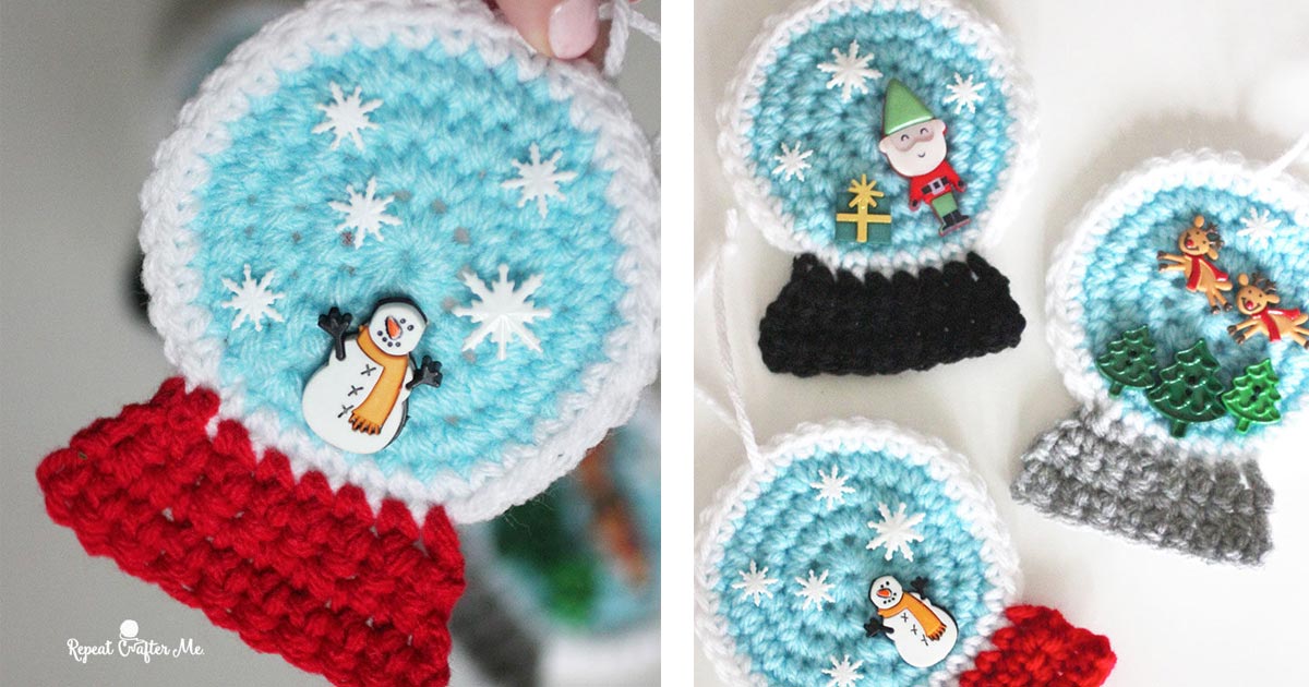 Crochet Christmas Snowglobe Ornaments Free Pattern