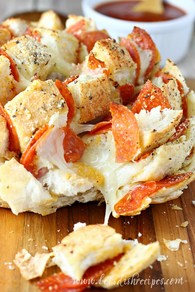 Pepperoni Pizza PullApart Bread Let's Dish Recipes