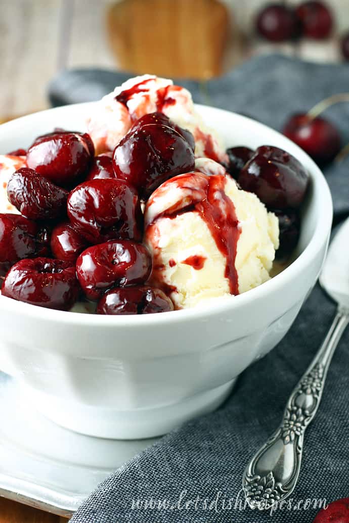 Roasted Balsamic Cherries with Vanilla Ice Cream Let's Dish Recipes