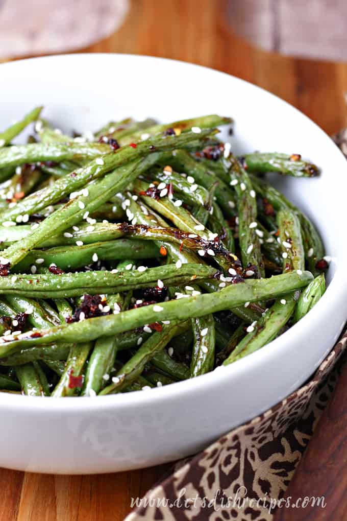 Spicy Roasted Asian Green Beans Let's Dish Recipes