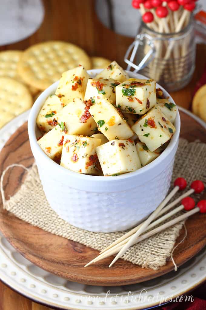 Marinated Mozzarella Cubes Let's Dish Recipes