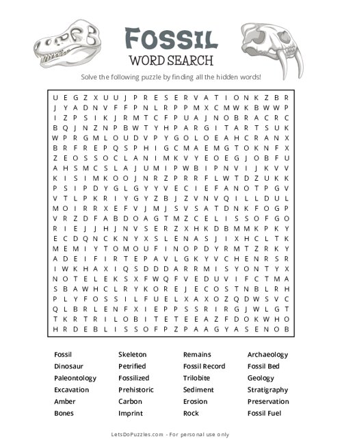Free Printable Fossil Word Search(06)