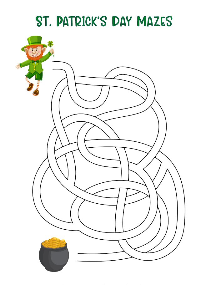 Free Printable St. Patrick's Day Mazes for Kids