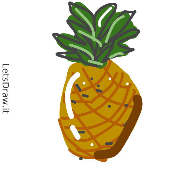 How to draw pineapple / 5oh1bumj6.png / LetsDrawIt