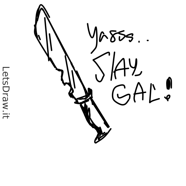 How to draw knife / 6u3nbbkeb.png / LetsDrawIt