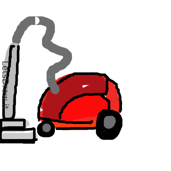 How to draw Vacuum cleaner / gk3iqf9wz.png / LetsDrawIt