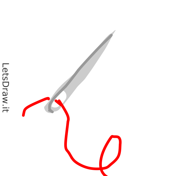 How to draw Sewing needle / gx9gencsa.png / LetsDrawIt