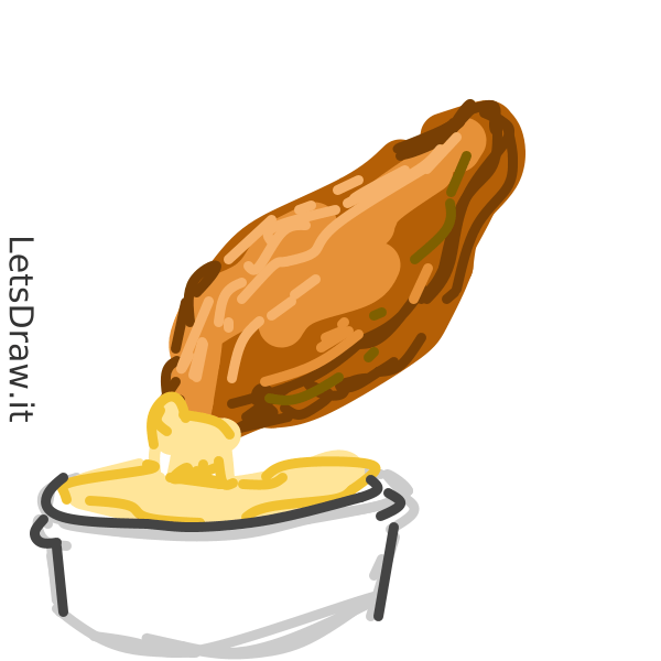 How to draw chicken wing / LetsDrawIt