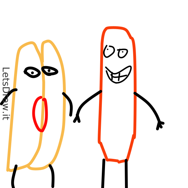 How to draw sausagemeat / k6nimewuf.png / LetsDrawIt