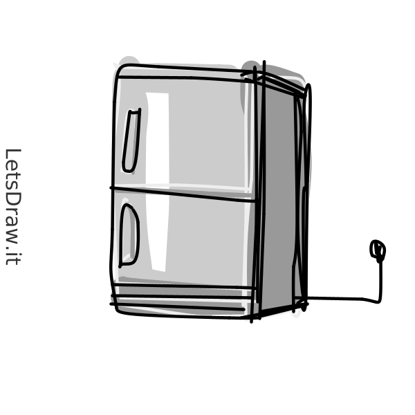 How to draw refrigerator / LetsDrawIt