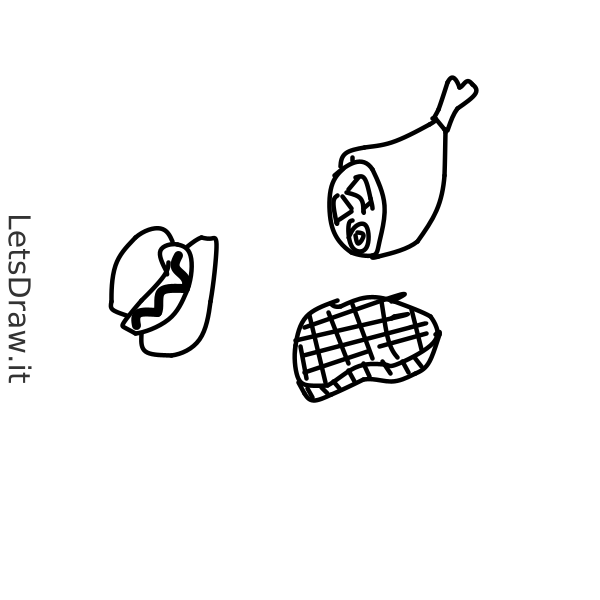 How to draw meat / s7wkd5sft.png / LetsDrawIt