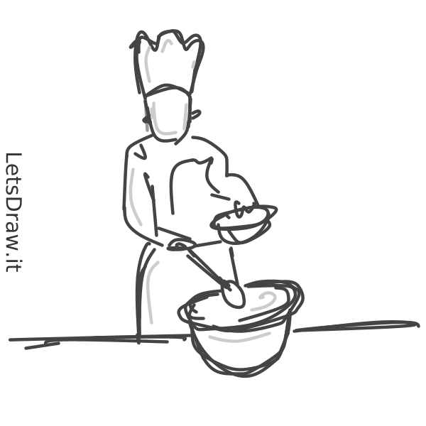 How to draw cook / LetsDrawIt