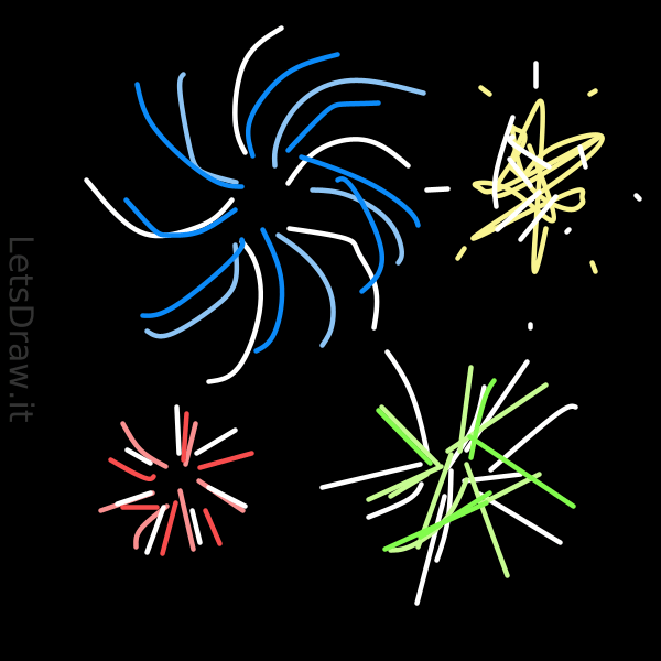 How to draw fireworks / yrmzm3w64.png / LetsDrawIt