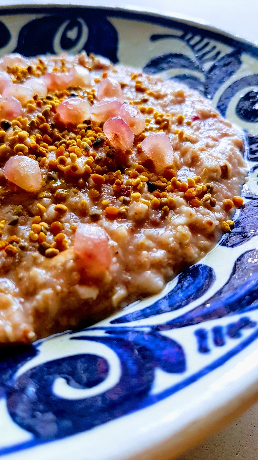 Pink Porridge with Precious Pomegranate Pearls Letsforkandspoon