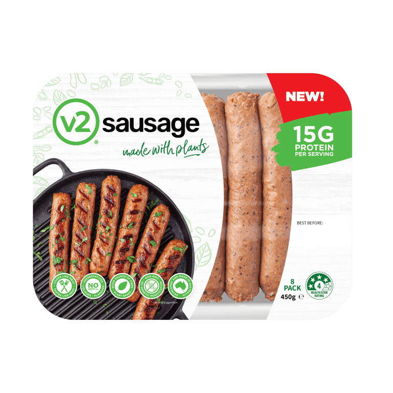 V2Foods new plant based sausage set to sizzle at Coles Let's Go Vegan!