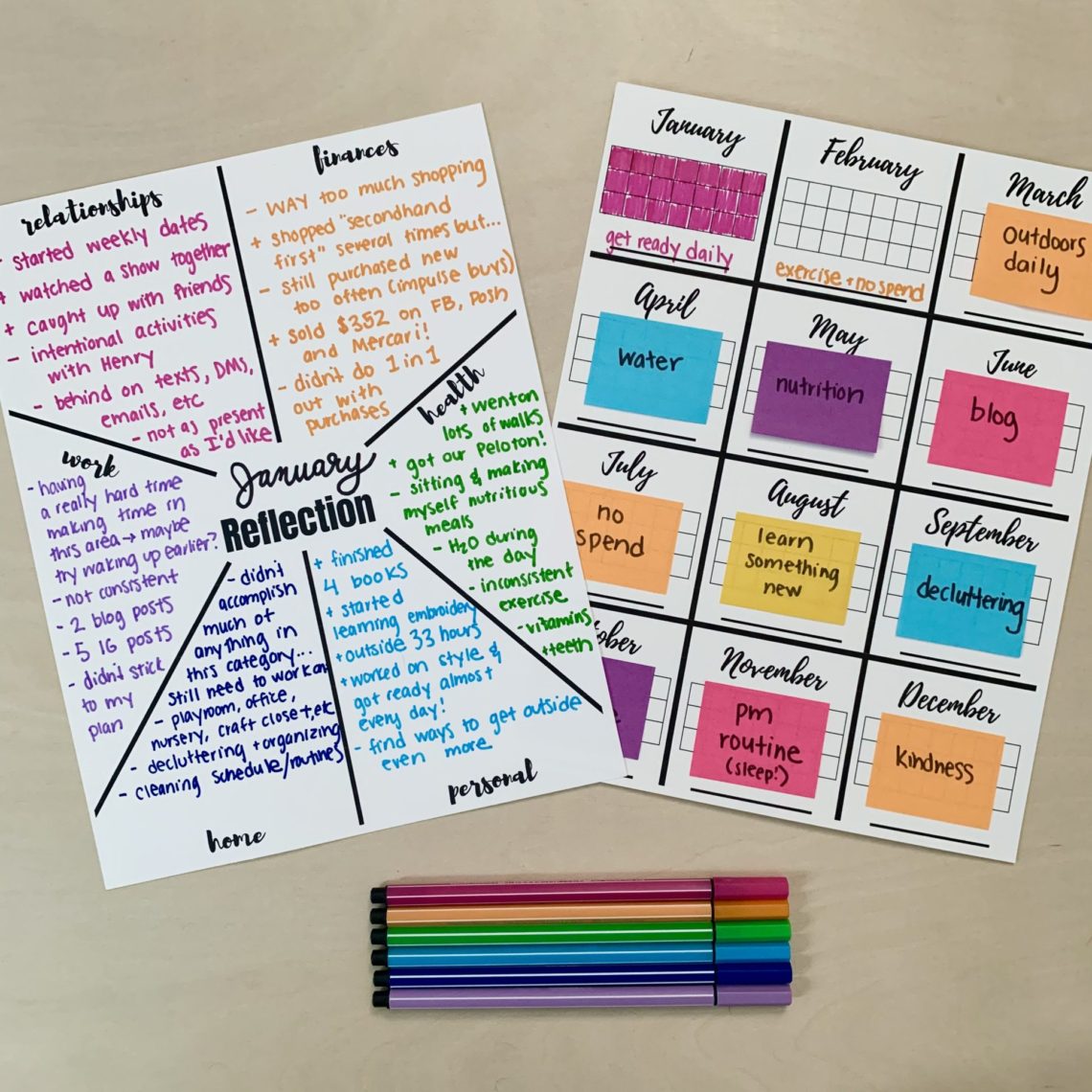 Monthly reflection and goal setting printables Let's Live and Learn