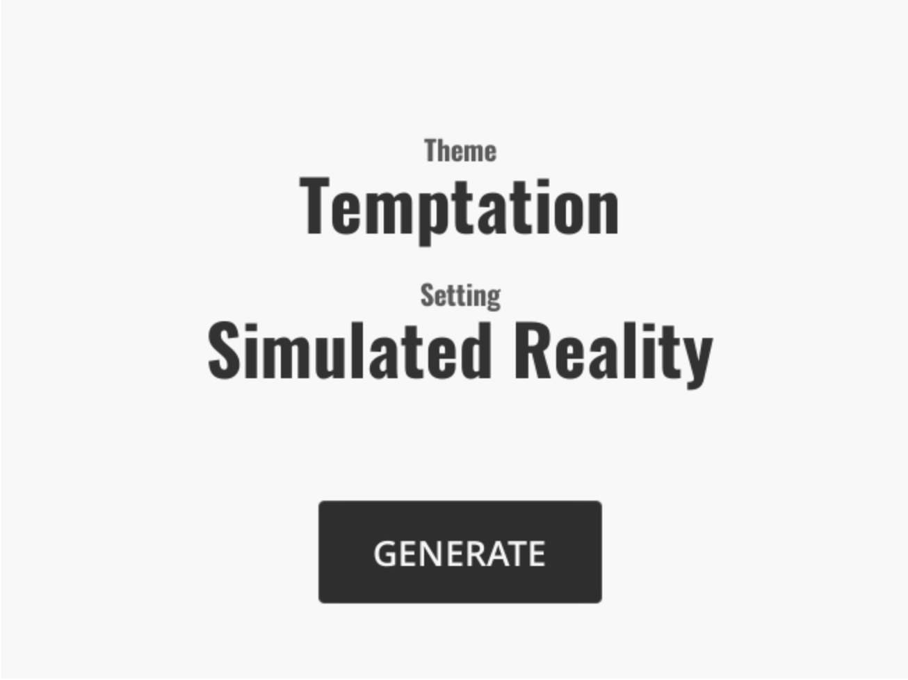 Story Theme and Setting Generator Let's Make a Game