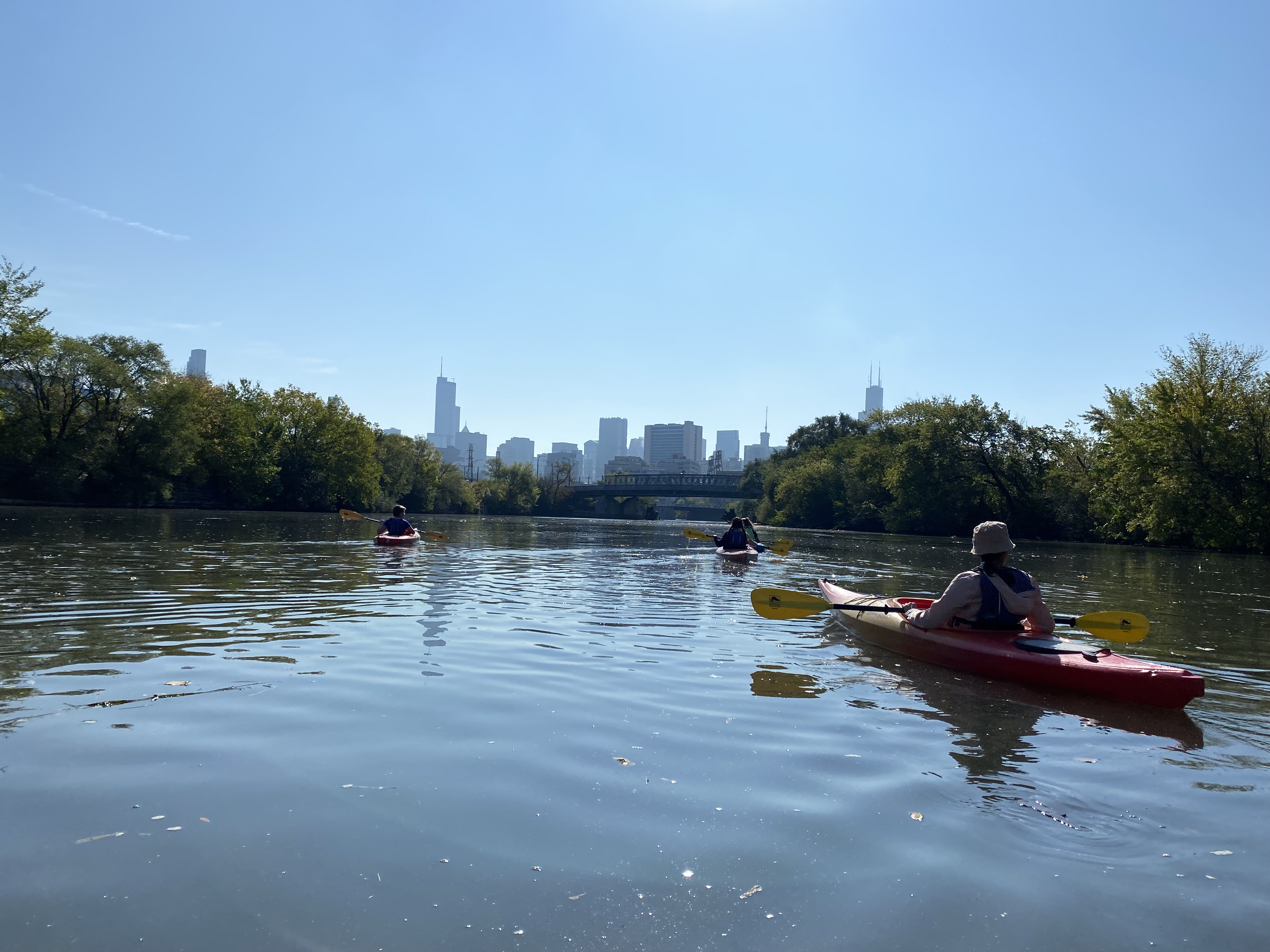 Kayaking the Wild Mile Chicago River watercolor Let's Paint Nature!