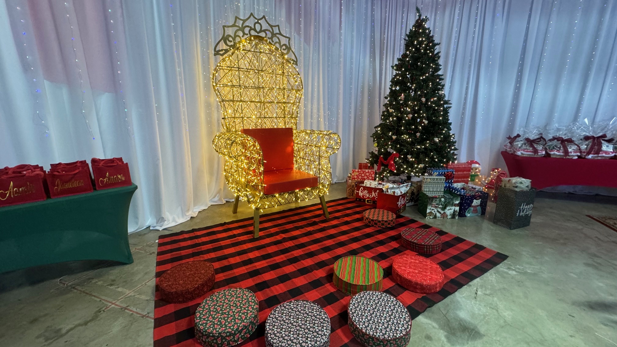 Giant Holiday Santa Chair Light Up Holiday Party Rentals