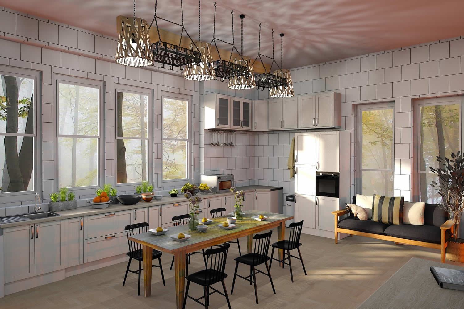 photo image analysis Large Kitchen With Dining Table Photo